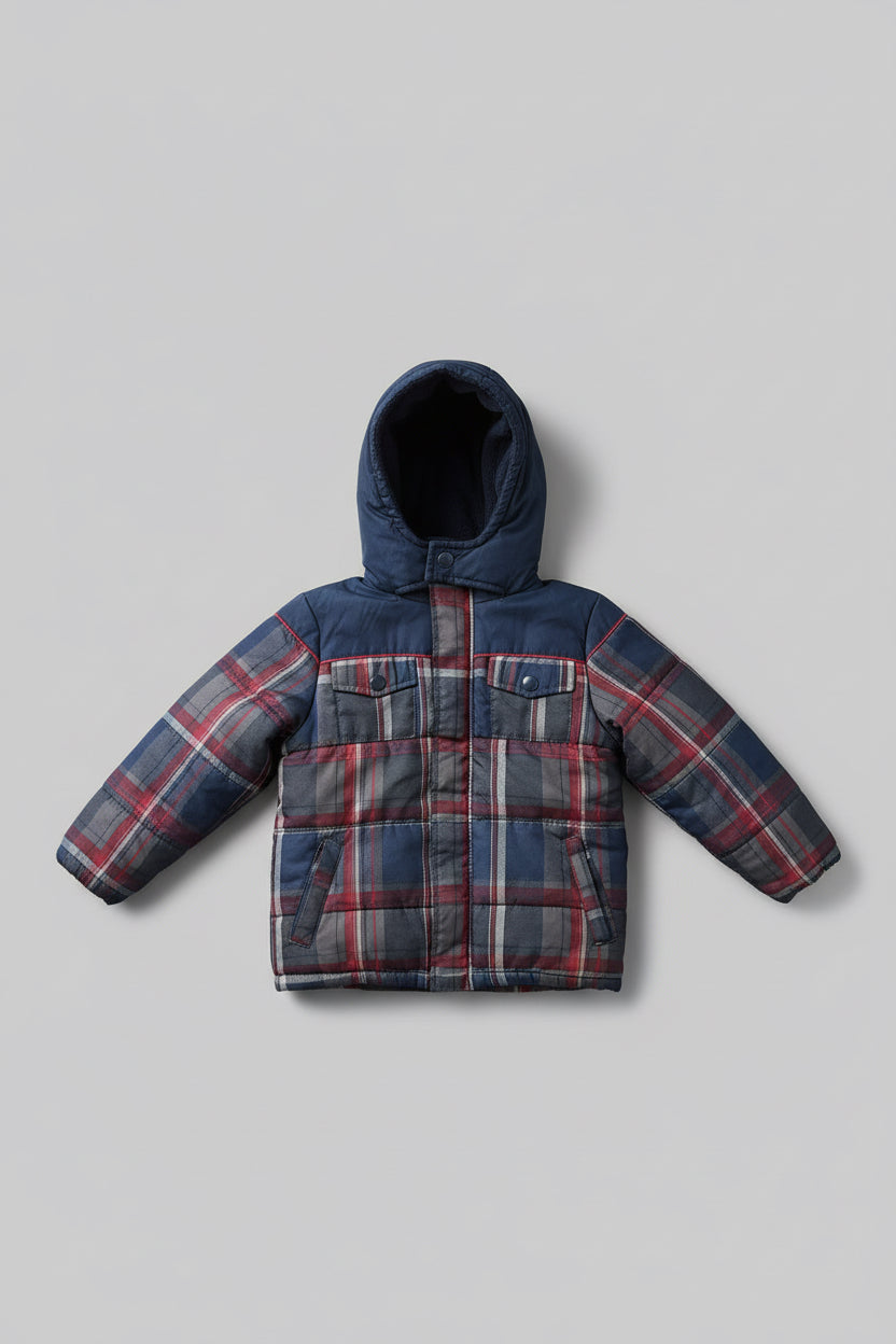 4T Plaid Puffer Jacket