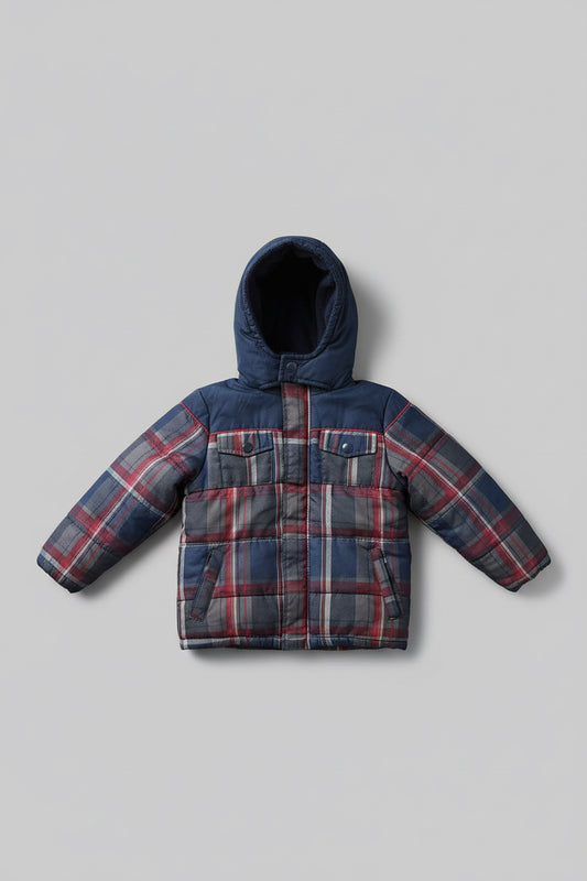 4T Plaid Puffer Jacket