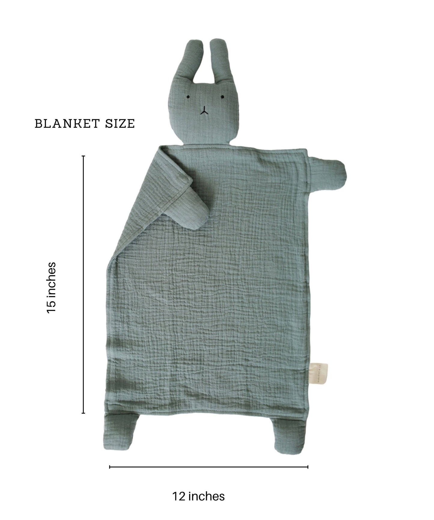 Organic Cotton Muslin Sage Bunny Lovey Blanket 