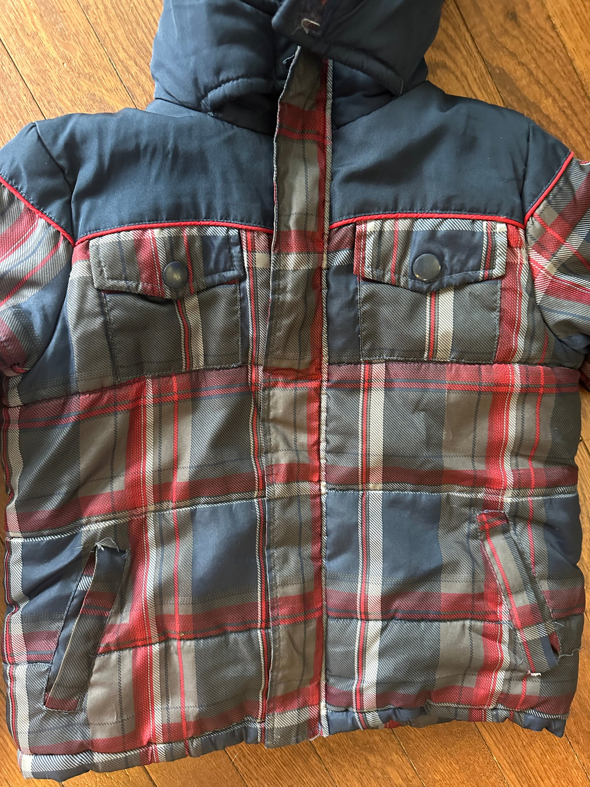 4T Plaid Puffer Jacket