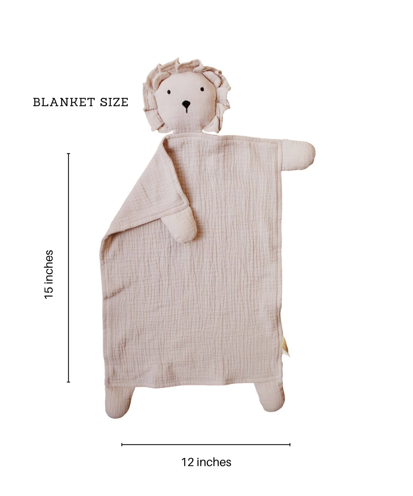 Natural Sand Organic Cotton Lion Lovey Blanket 