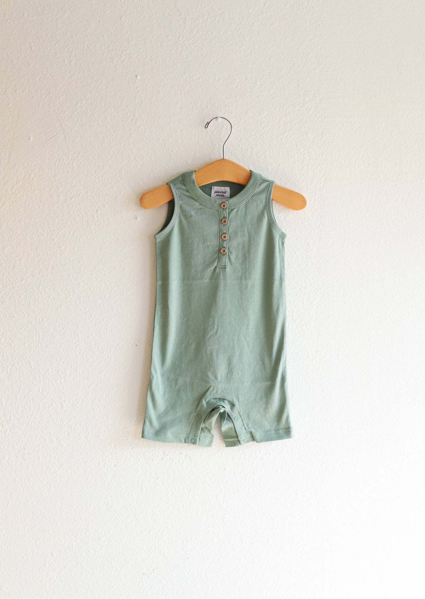 Green Baby Romper, Baby Boy Clothes, Beach Baby Outfit