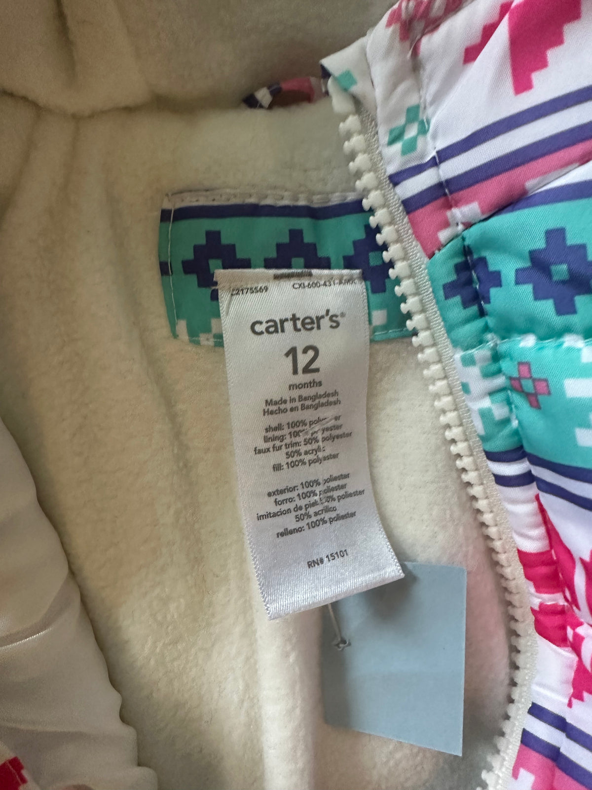 12 M Carter's Winter Coat