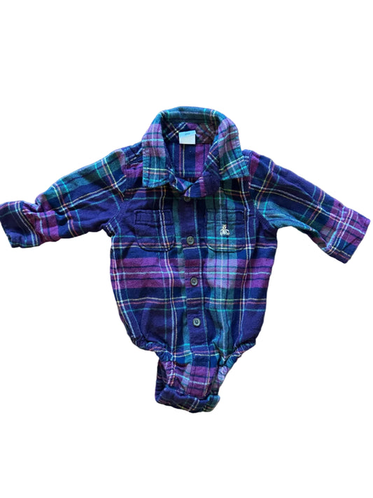6M Baby Gap Plaid Bodysuit